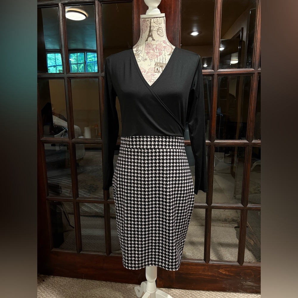 Black and White Houndstooth Dress